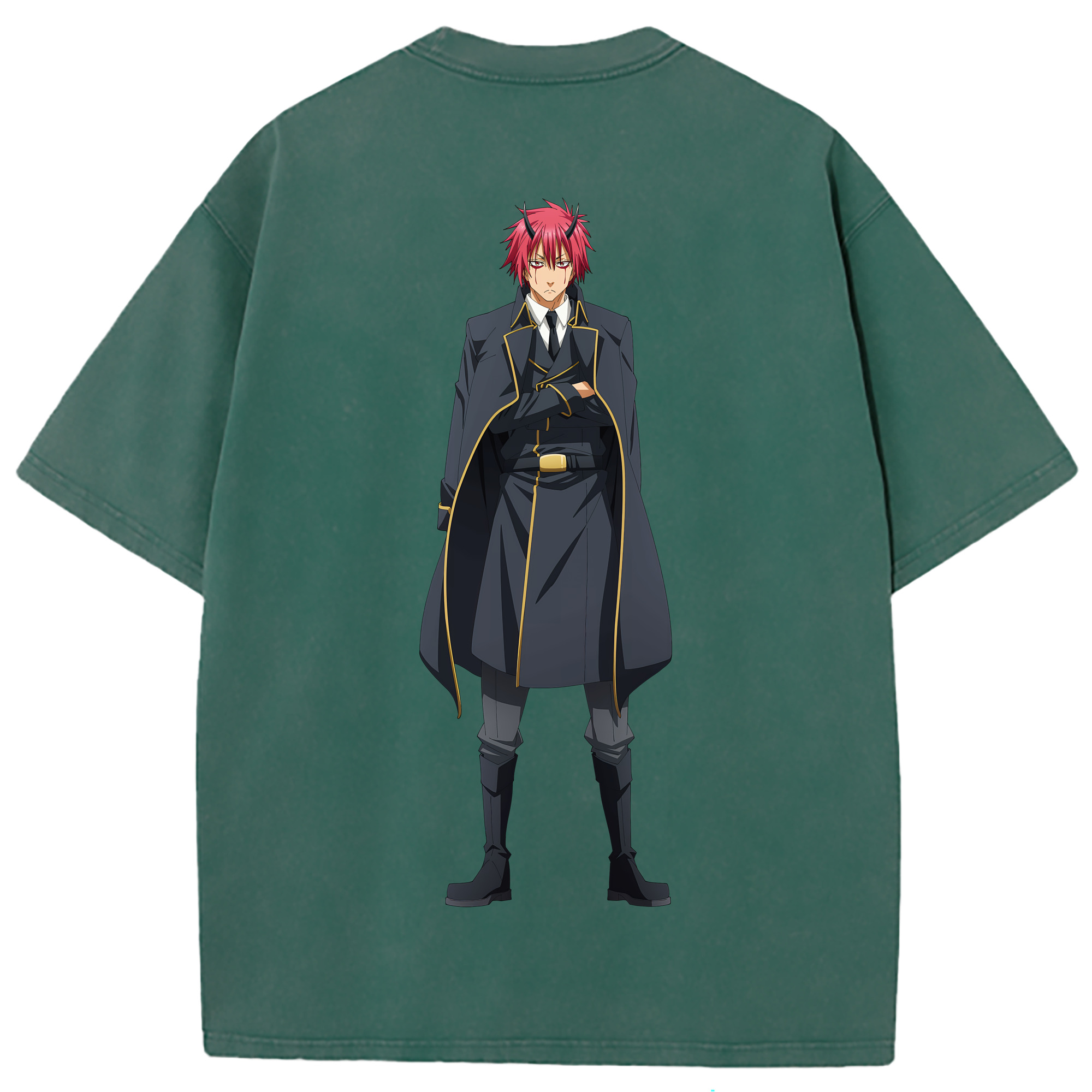 （画像用） 転スラ Regarding Reincarnated to Slime 綿100% ヴィンテージ風 半袖Tシャツ（背面プリント）
